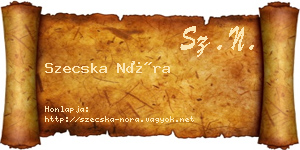 Szecska Nóra névjegykártya