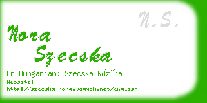 nora szecska business card